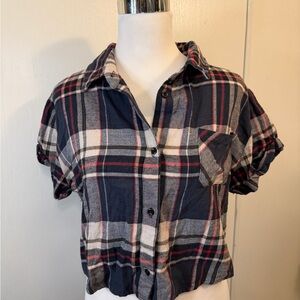 Rails Women’s Plaid Flannel 100% Cotton Crop Top
